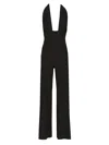 Norma Kamali Cross Halter Straight Leg Jumpsuit