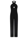 Norma Kamali Cross Halter Straight Leg Jumpsuit