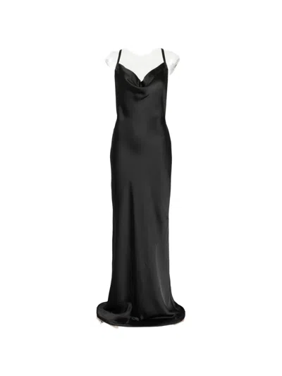 Norma Kamali Cross-back Bias-cut Maxi Dress In Black