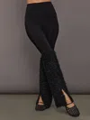 Norma Kamali Stretch-jersey And Chenille Flared Leggings In Black