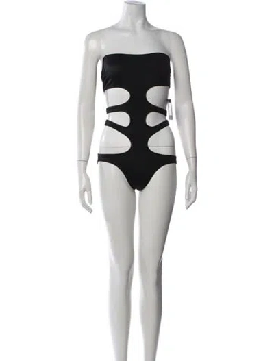 Pre-owned Norma Kamali Cutout Accent One-piece W/ Tags In Black