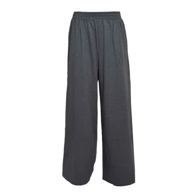 Norma Kamali Dark Gray Cotton Elephant Sport Pants In Grey