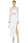 Norma Kamali Dash Dash Side Slit Gown In Snow White