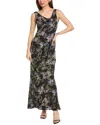 Norma Kamali Deep Drape Neck Gown In Black