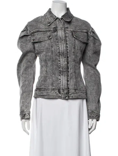 Pre-owned Norma Kamali Denim Jacket W/ Tags In Grey