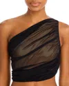 Norma Kamali Diana Asymmetric Bikini Top In Brown
