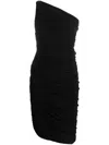 Norma Kamali Diana One-shoulder Ruched Stretch-jersey Dress In Black
