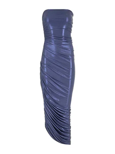 Norma Kamali Strapless Diana Gown Xtra Long Military Blue