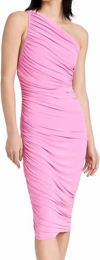 Norma Kamali Diana Ruched Stretch-jersey Dress In Pink