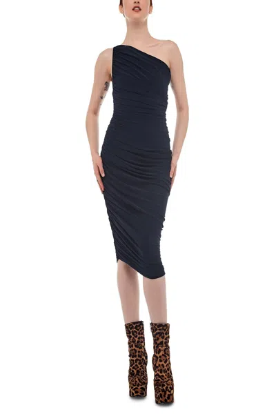 Norma Kamali Diana Dress To Knee In True Navy In Black