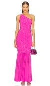 Norma Kamali Diana Fishtail Gown In Fuchsia