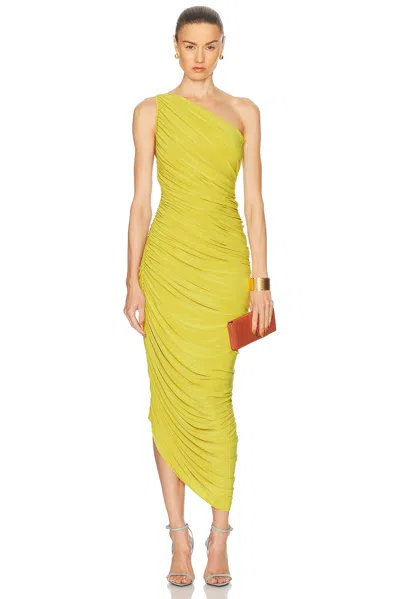 Norma Kamali Diana One-shoulder Jersey Midi Dress In Yellow