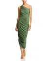 Norma Kamali Diana One Shoulder Gown In Celadon
