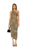 Norma Kamali Diana Dress To Knee In Cheetah Patch
