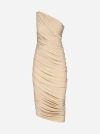 Norma Kamali Diana One-shoulder Jersey Midi Dress In Con Leche