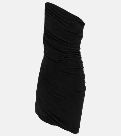Norma Kamali Diana Jersey One-shoulder Midi Dress In Black