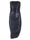 Norma Kamali Diana Strapless Dress In Blue