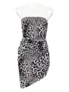 Norma Kamali Strapless Diana Pickleball Dress In Animal Print