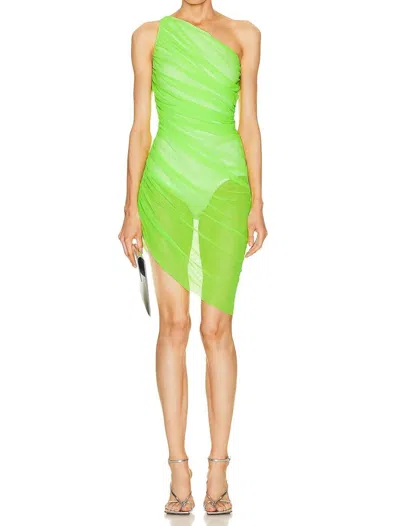 Norma Kamali Diana Mini Dress In Neon Green In Multi