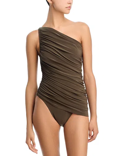 Norma Kamali Diana One Piece Swimsuit In Brown