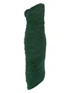 Norma Kamali Diana One-shoulder Draped Midi Dress In Green