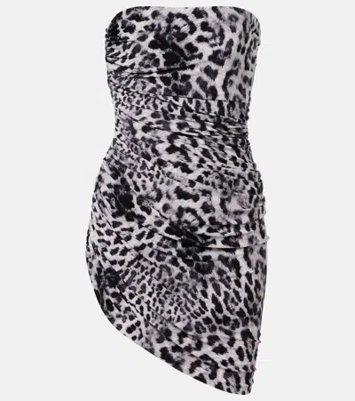 Norma Kamali Diana Pickleball Leopard-print Minidress In Multi