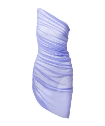 Norma Kamali Diana Pleated Dress In Blue