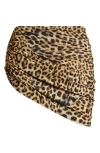 Norma Kamali Diana Leopard Shirred Bikini Bottoms In Cheetah Patch