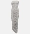 Norma Kamali Diana Ruched Jersey Maxi Dress In Grey