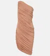Norma Kamali Diana Ruched Minidress In Brown