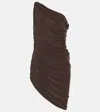 Norma Kamali Diana Ruched Minidress In Brown