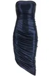 Norma Kamali Diana Strapless Dress In Blue