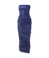 Norma Kamali Diana Strapless Gown In Blue