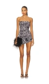Norma Kamali Strapless Diana Pickleball Dress In Blue