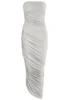 Norma Kamali Diana Ruched Jersey Maxi Dress In Grey