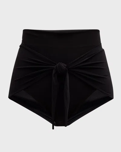 Norma Kamali Diaper Tie-front High-waist Bikini Bottom