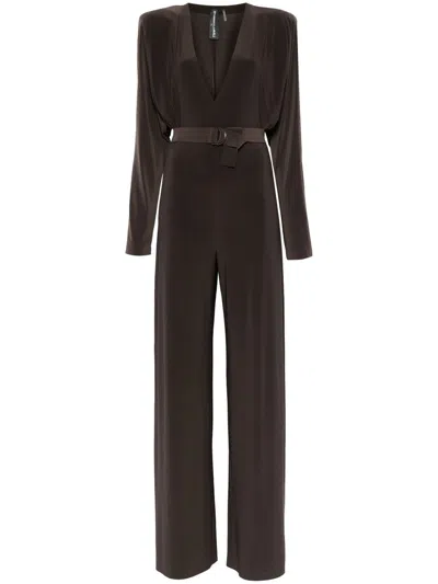 Norma Kamali Dolman Jumpsuit In Brown