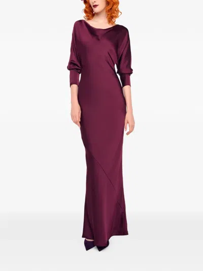Norma Kamali Dolman Maria Maxi Dress In Burgundy