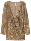 Norma Kamali Dolman Sequined Minidress In Brown