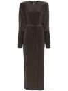 Norma Kamali Dolman Side-slit Gown In Brown