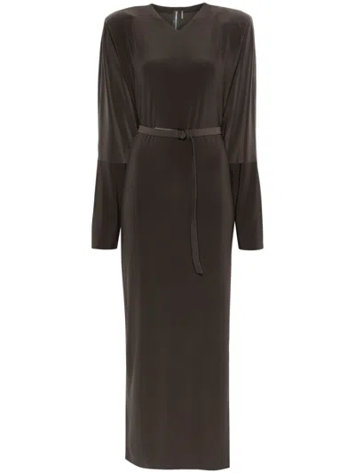 Norma Kamali Dolman Side-slit Gown In Black