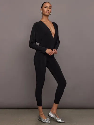 Norma Kamali Dolman V-neck Catsuit In Black