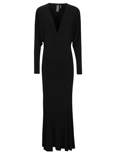 Norma Kamali Scoop Neckline Maxi Dress In Black
