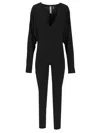 Shop Norma Kamali Dolman V-neck Jumpsuit In Black
