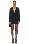 NORMA KAMALI DOLMAN WRAP MINI DRESS