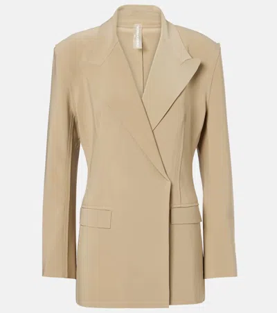 Norma Kamali Double-breasted Jacket In Sand