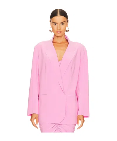 Norma Kamali Double-breasted Oversized Blazer In Pink