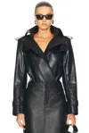 Norma Kamali Double Breasted Trench Bodysuit In Black