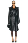 Norma Kamali Double Breasted Trench Coat In Black