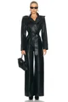 Norma Kamali Double Breasted Trench Straight Leg Jumpsuit In Black